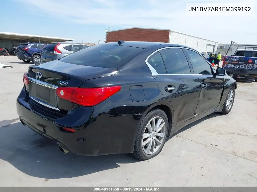 2015 Infiniti Q50 Premium VIN: JN1BV7AR4FM399192 Lot: 40131650