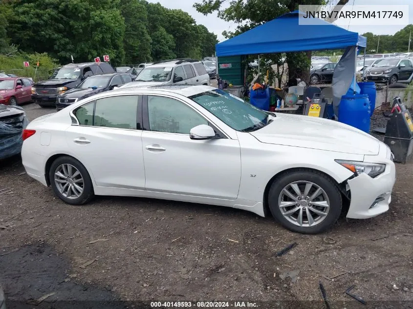 2015 Infiniti Q50 Premium/Sport VIN: JN1BV7AR9FM417749 Lot: 40149593