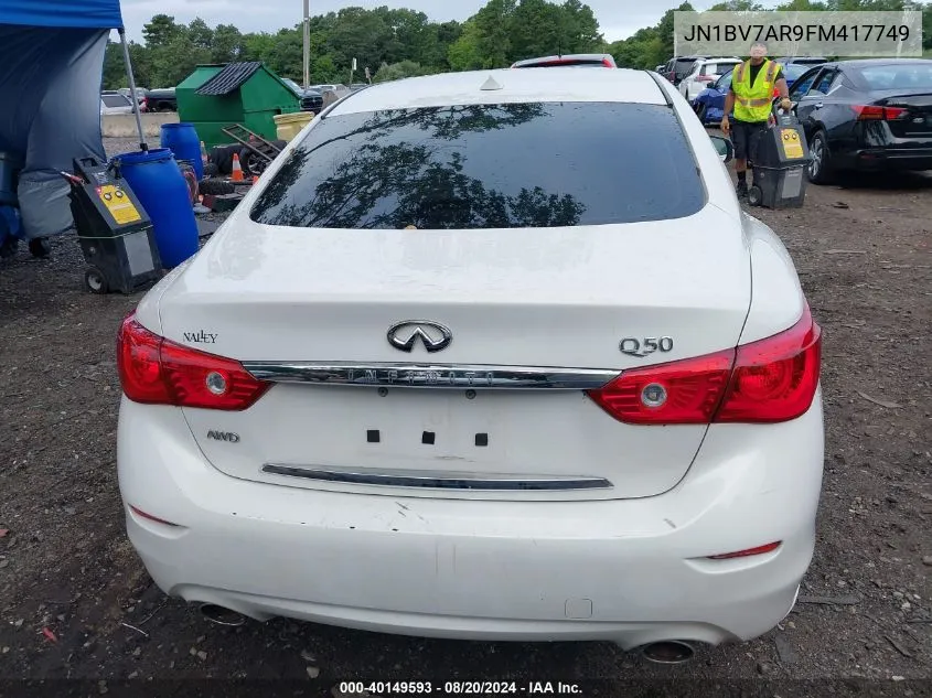 2015 Infiniti Q50 Premium/Sport VIN: JN1BV7AR9FM417749 Lot: 40149593