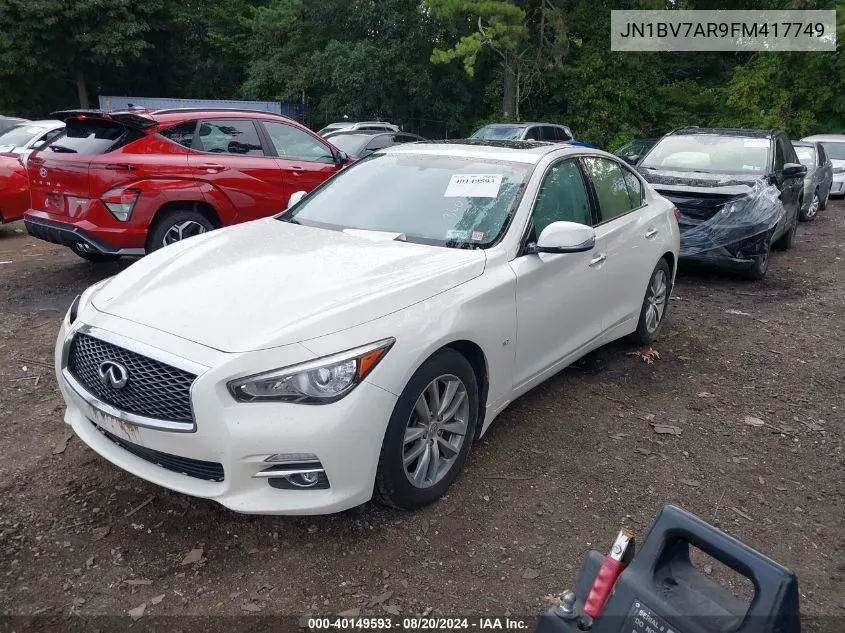 2015 Infiniti Q50 Premium/Sport VIN: JN1BV7AR9FM417749 Lot: 40149593