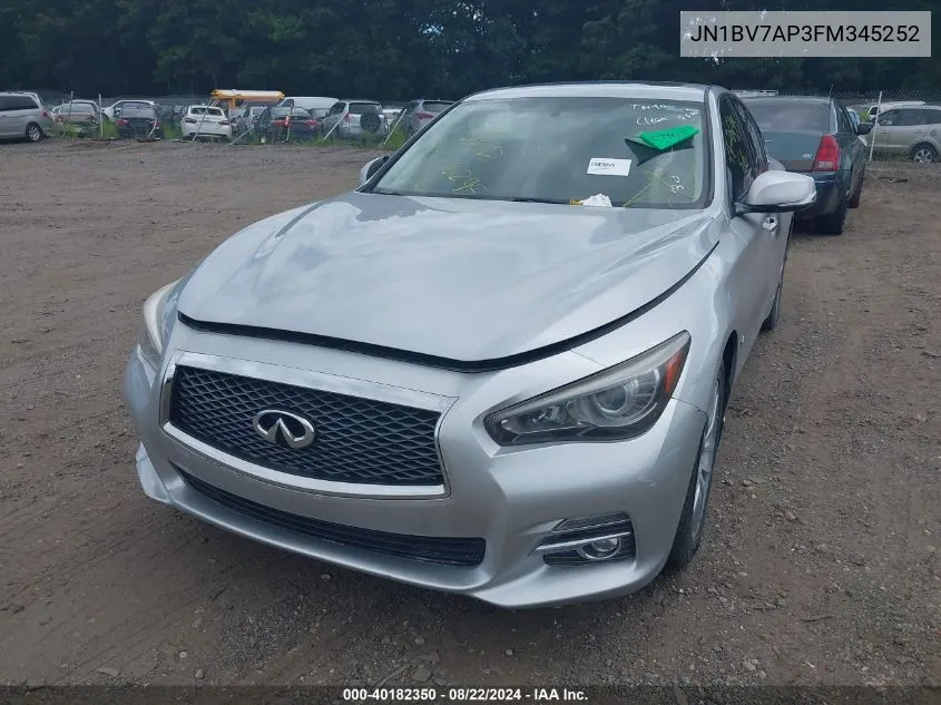 2015 Infiniti Q50 VIN: JN1BV7AP3FM345252 Lot: 40182350