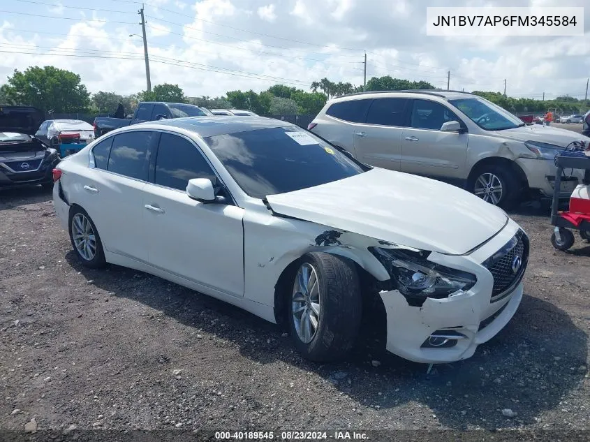 2015 Infiniti Q50 Premium VIN: JN1BV7AP6FM345584 Lot: 40189545