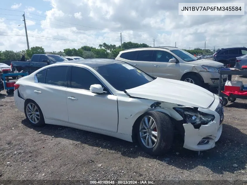 2015 Infiniti Q50 Premium VIN: JN1BV7AP6FM345584 Lot: 40189545