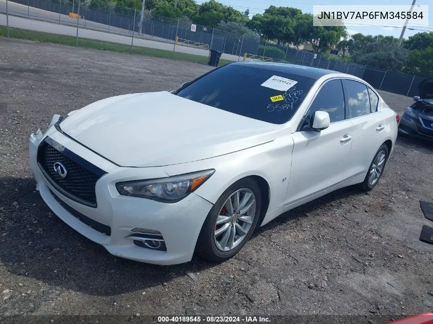 2015 Infiniti Q50 Premium VIN: JN1BV7AP6FM345584 Lot: 40189545