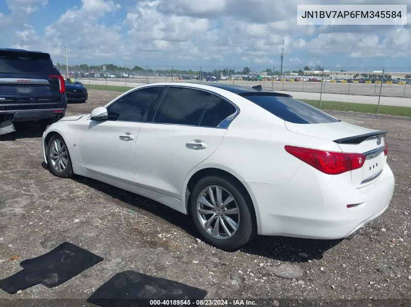 2015 Infiniti Q50 Premium VIN: JN1BV7AP6FM345584 Lot: 40189545