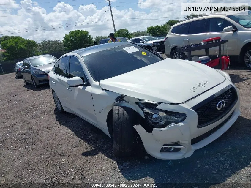 2015 Infiniti Q50 Premium VIN: JN1BV7AP6FM345584 Lot: 40189545