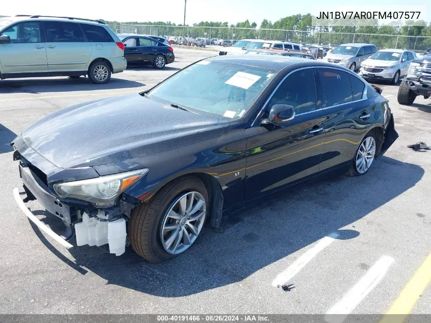 2015 Infiniti Q50 Premium VIN: JN1BV7AR0FM407577 Lot: 40191466