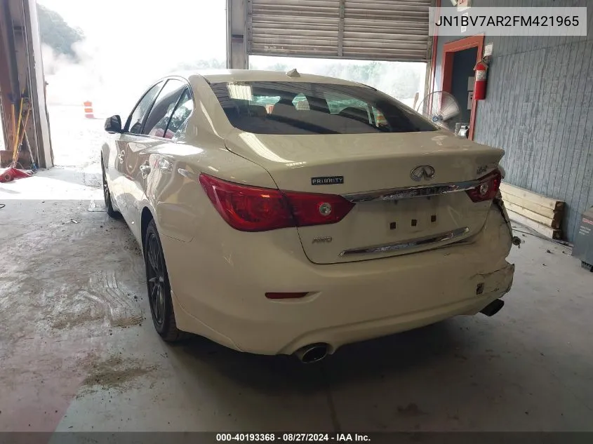 JN1BV7AR2FM421965 2015 Infiniti Q50 Premium