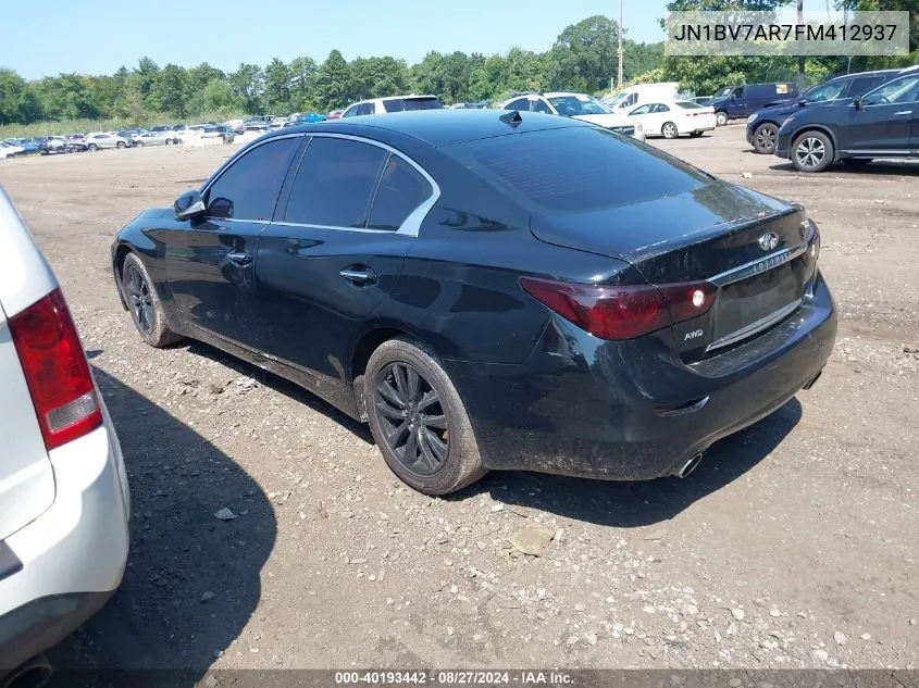 2015 Infiniti Q50 VIN: JN1BV7AR7FM412937 Lot: 40193442