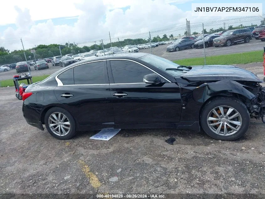 JN1BV7AP2FM347106 2015 Infiniti Q50 Premium/Sport