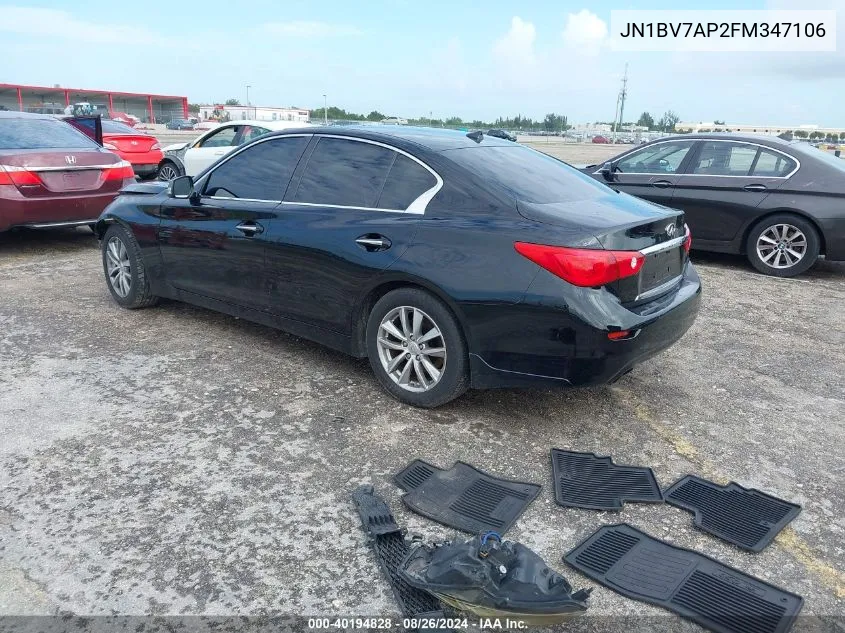 JN1BV7AP2FM347106 2015 Infiniti Q50 Premium/Sport