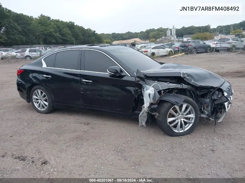 2015 Infiniti Q50 Premium VIN: JN1BV7AR8FM408492 Lot: 40201067