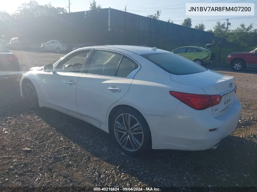 2015 Infiniti Q50 Sport VIN: JN1BV7AR8FM407200 Lot: 40216624