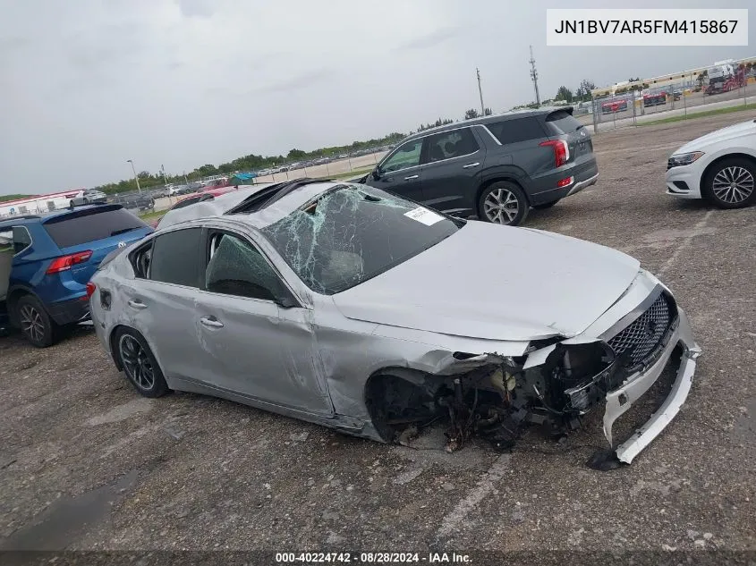 2015 Infiniti Q50 VIN: JN1BV7AR5FM415867 Lot: 40224742