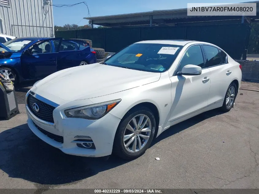 2015 Infiniti Q50 Premium VIN: JN1BV7AR0FM408020 Lot: 40232229