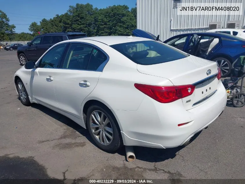 JN1BV7AR0FM408020 2015 Infiniti Q50 Premium