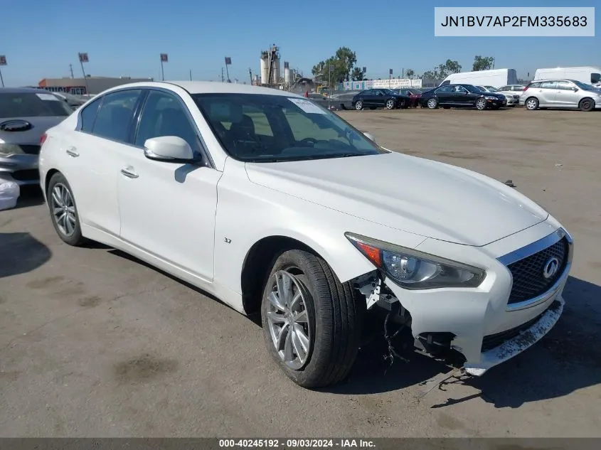 2015 Infiniti Q50 VIN: JN1BV7AP2FM335683 Lot: 40245192