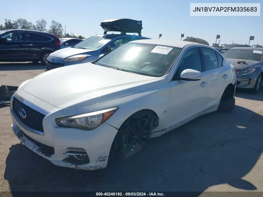 2015 Infiniti Q50 VIN: JN1BV7AP2FM335683 Lot: 40245192