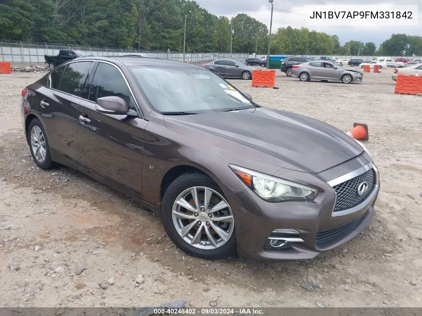 2015 Infiniti Q50 Premium VIN: JN1BV7AP9FM331842 Lot: 40248402