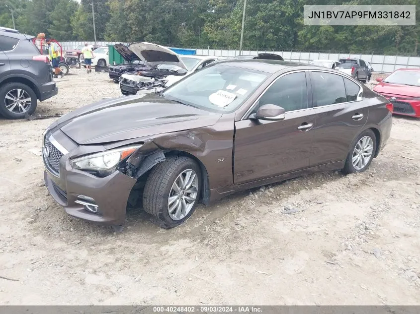 2015 Infiniti Q50 Premium VIN: JN1BV7AP9FM331842 Lot: 40248402