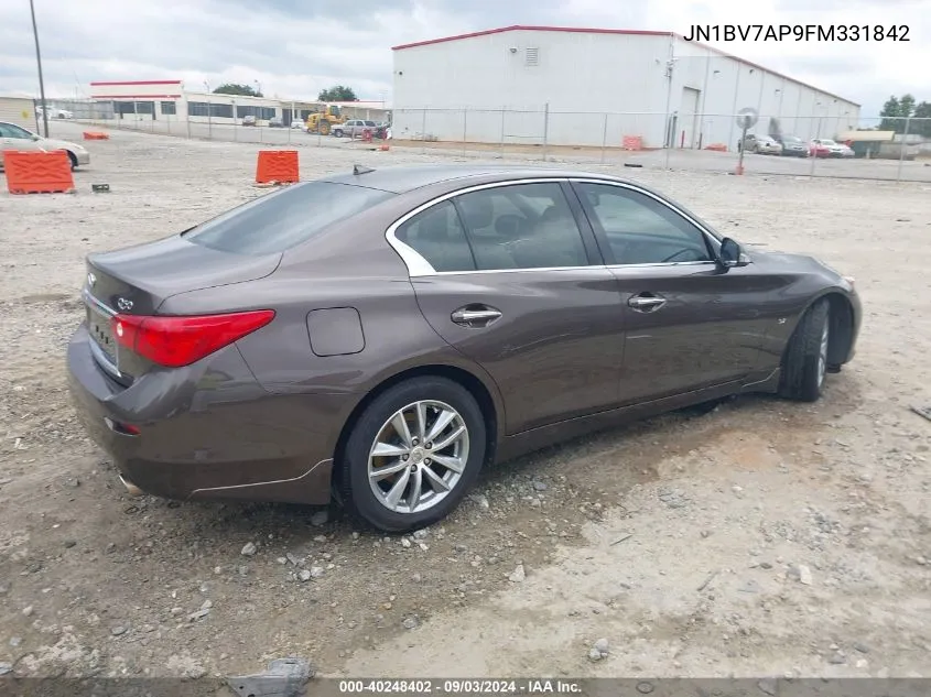 2015 Infiniti Q50 Premium VIN: JN1BV7AP9FM331842 Lot: 40248402