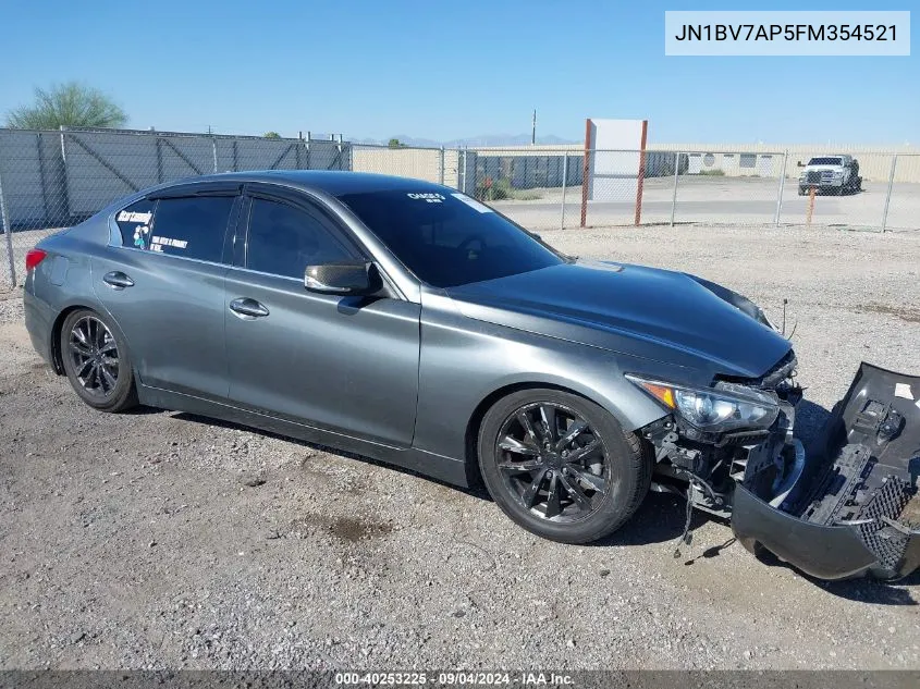 2015 Infiniti Q50 Premium VIN: JN1BV7AP5FM354521 Lot: 40253225