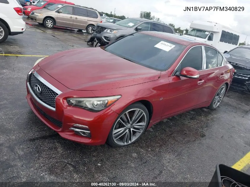 2015 Infiniti Q50 Premium VIN: JN1BV7AP7FM340829 Lot: 40262130