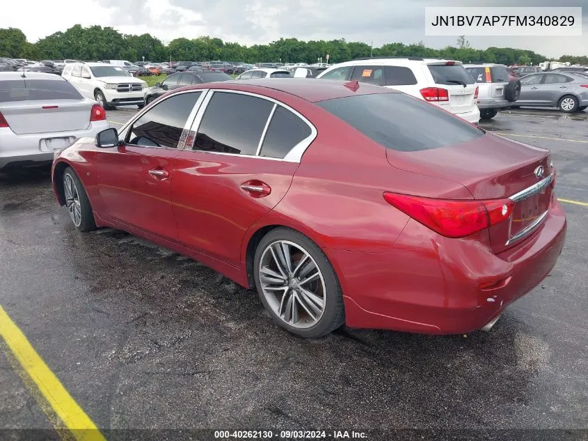 2015 Infiniti Q50 Premium VIN: JN1BV7AP7FM340829 Lot: 40262130