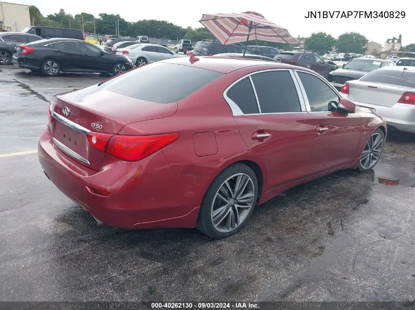 2015 Infiniti Q50 Premium VIN: JN1BV7AP7FM340829 Lot: 40262130