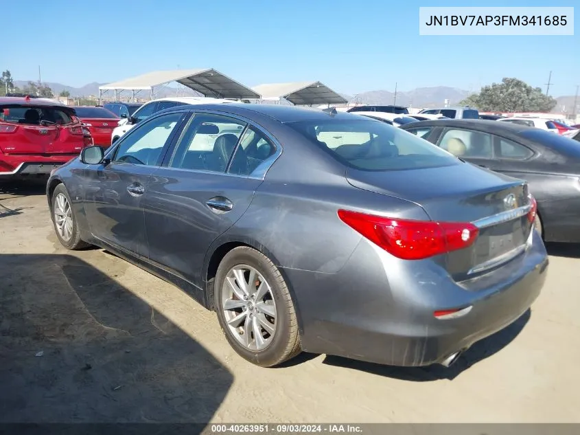 2015 Infiniti Q50 Premium VIN: JN1BV7AP3FM341685 Lot: 40263951