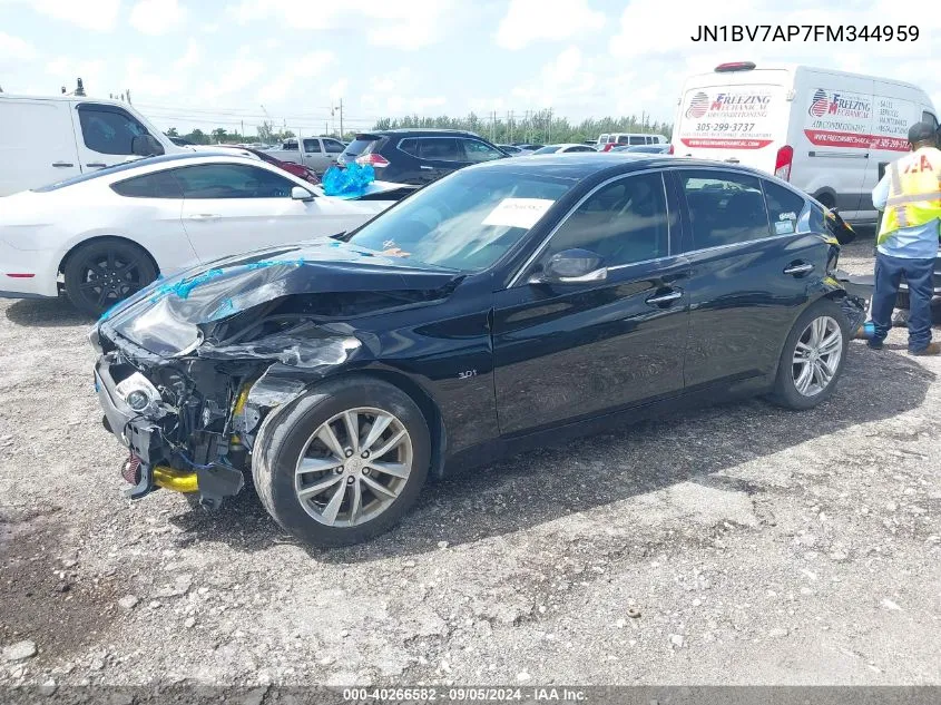 2015 Infiniti Q50 Premium/Sport VIN: JN1BV7AP7FM344959 Lot: 40266582