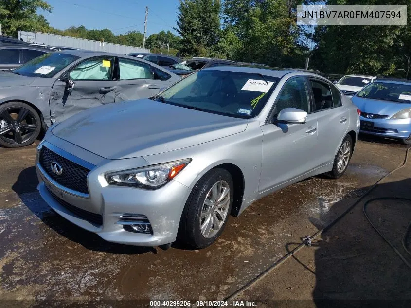 2015 Infiniti Q50 Premium/Sport VIN: JN1BV7AR0FM407594 Lot: 40299205