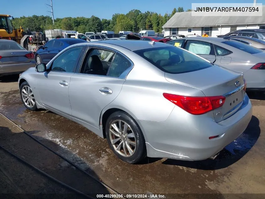 2015 Infiniti Q50 Premium/Sport VIN: JN1BV7AR0FM407594 Lot: 40299205