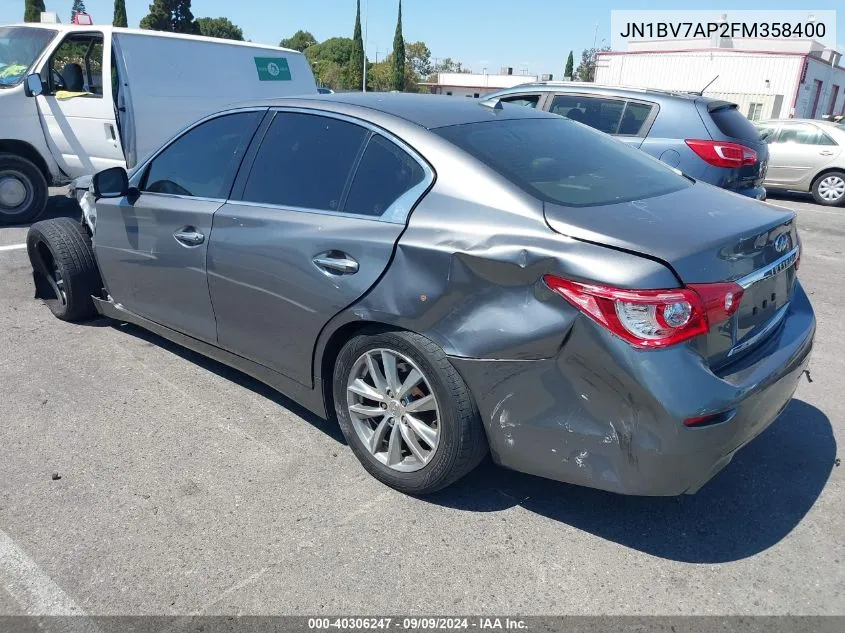 2015 Infiniti Q50 Premium VIN: JN1BV7AP2FM358400 Lot: 40306247