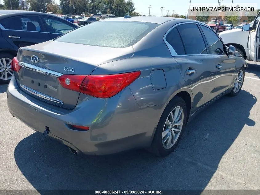 JN1BV7AP2FM358400 2015 Infiniti Q50 Premium