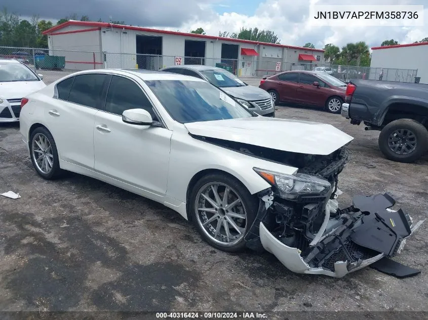 2015 Infiniti Q50 Premium VIN: JN1BV7AP2FM358736 Lot: 40316424