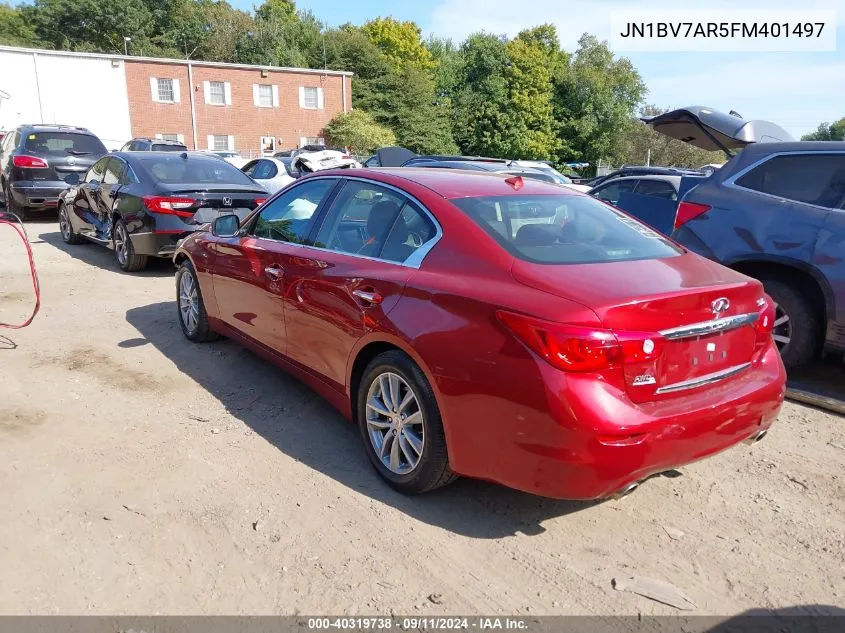 2015 Infiniti Q50 VIN: JN1BV7AR5FM401497 Lot: 40319738