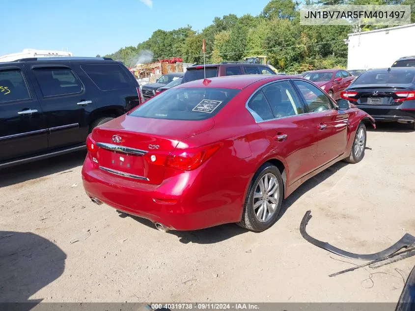 2015 Infiniti Q50 VIN: JN1BV7AR5FM401497 Lot: 40319738