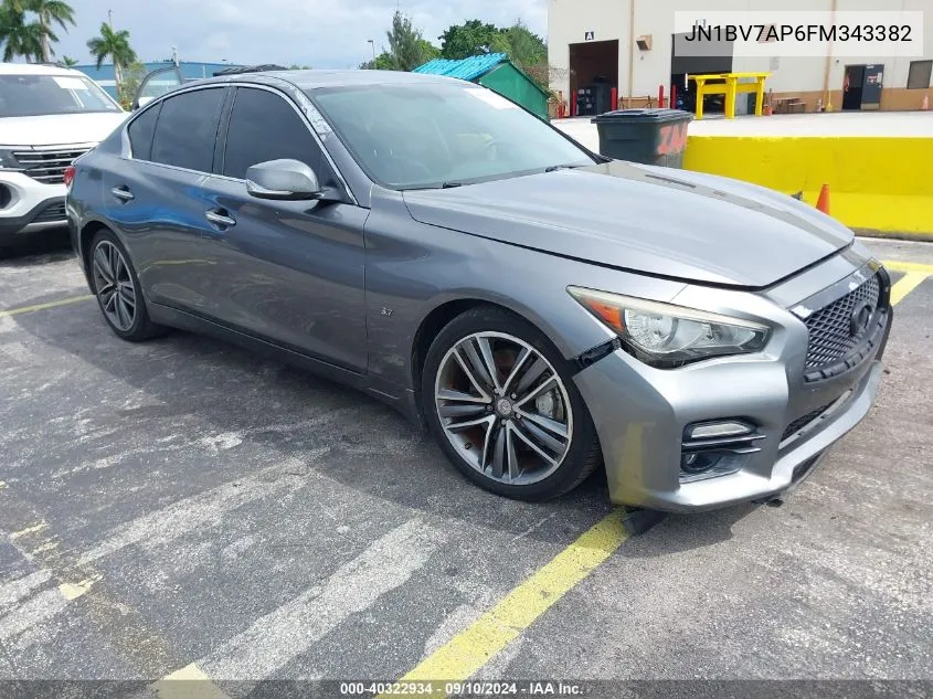 2015 Infiniti Q50 Sport VIN: JN1BV7AP6FM343382 Lot: 40322934