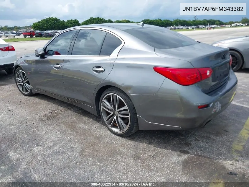 2015 Infiniti Q50 Sport VIN: JN1BV7AP6FM343382 Lot: 40322934