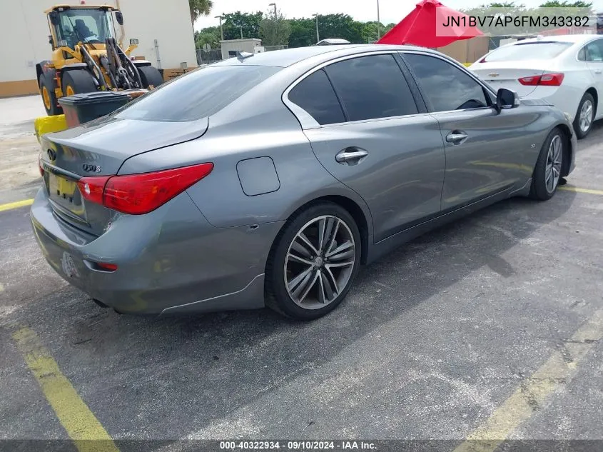 2015 Infiniti Q50 Sport VIN: JN1BV7AP6FM343382 Lot: 40322934