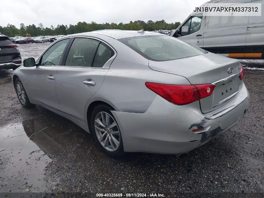 2015 Infiniti Q50 Premium/Sport VIN: JN1BV7APXFM337312 Lot: 40325689