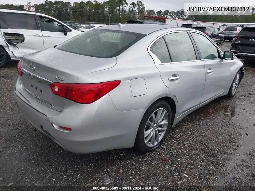 JN1BV7APXFM337312 2015 Infiniti Q50 Premium/Sport