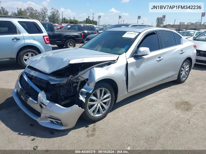 2015 Infiniti Q50 Premium VIN: JN1BV7AP1FM342236 Lot: 40350378