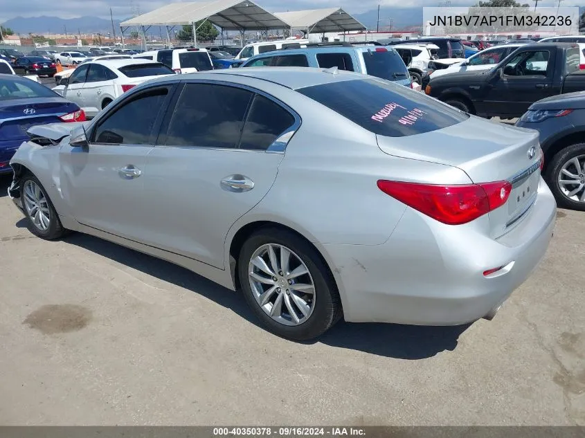 2015 Infiniti Q50 Premium VIN: JN1BV7AP1FM342236 Lot: 40350378