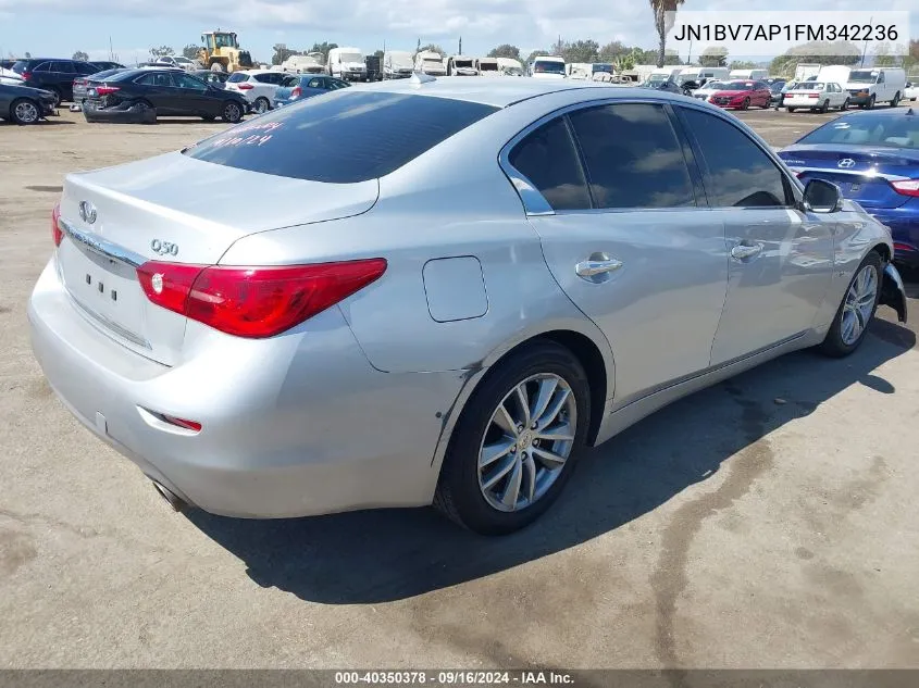 2015 Infiniti Q50 Premium VIN: JN1BV7AP1FM342236 Lot: 40350378