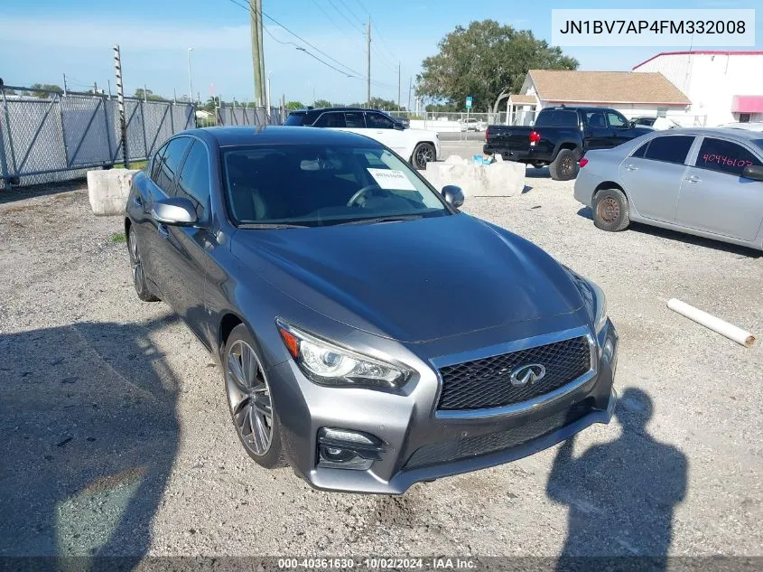 2015 Infiniti Q50 Sport VIN: JN1BV7AP4FM332008 Lot: 40361630