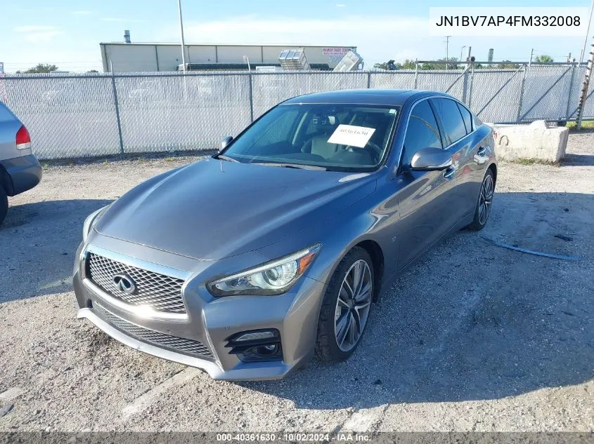 2015 Infiniti Q50 Sport VIN: JN1BV7AP4FM332008 Lot: 40361630