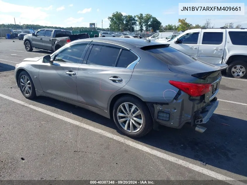 2015 Infiniti Q50 VIN: JN1BV7ARXFM409661 Lot: 40387348