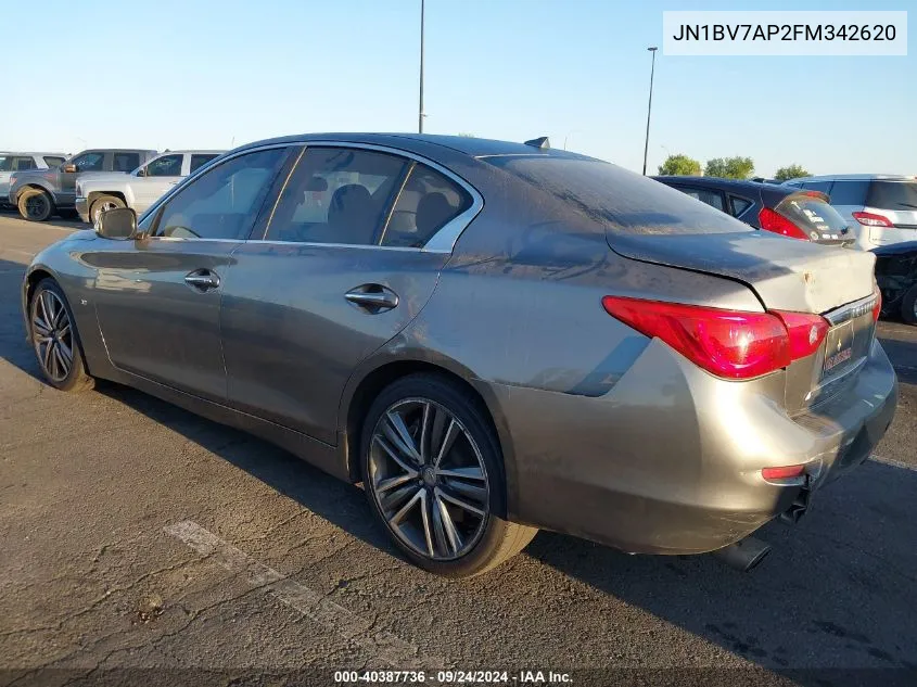 2015 Infiniti Q50 Sport VIN: JN1BV7AP2FM342620 Lot: 40387736